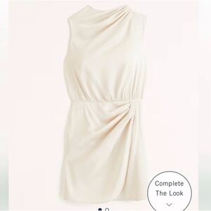 NWT Satin Draped High-Neck Mini Dress - Small